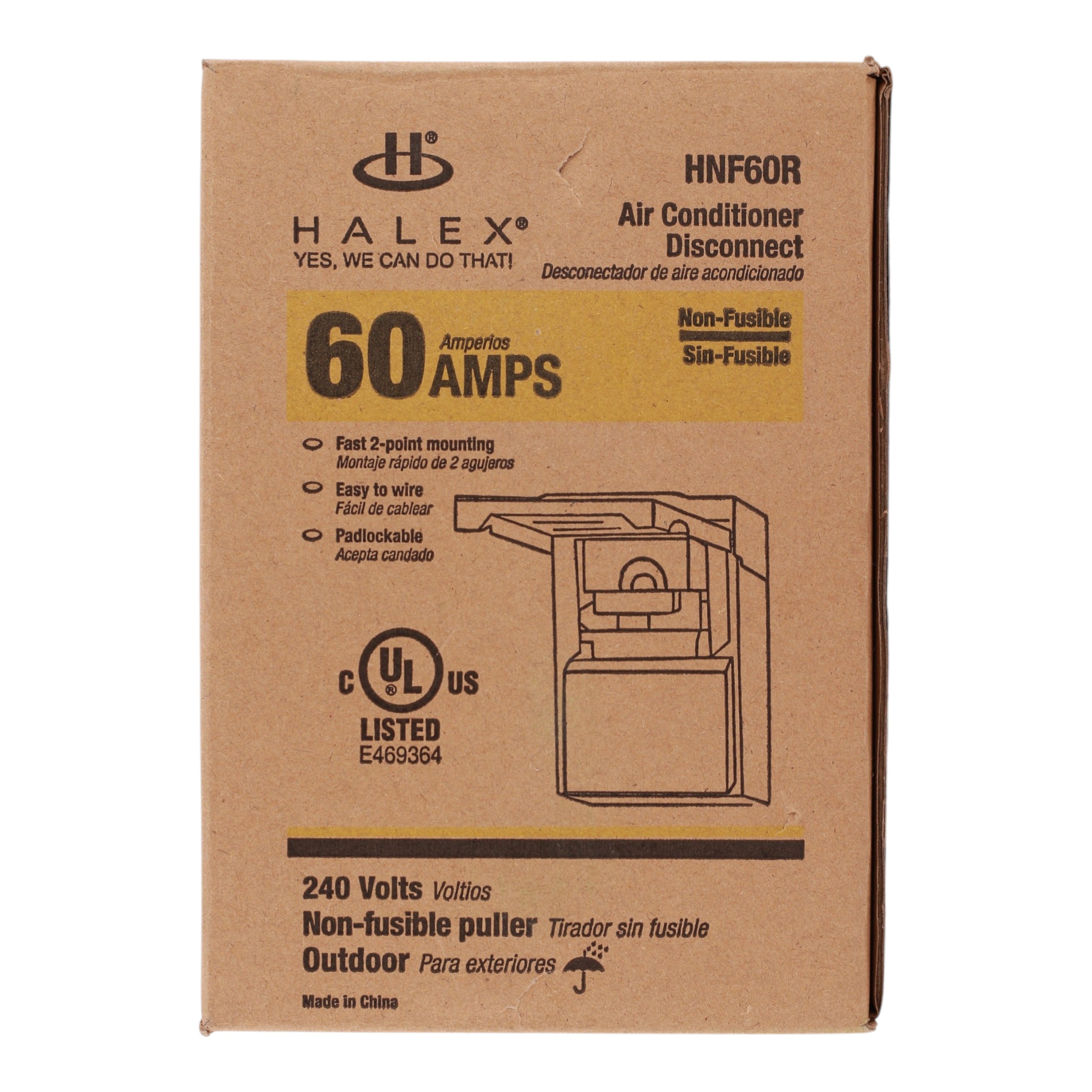 Halex, HNF60R, 60A, 240V, Non-Fused, Pull-Out AC Disconnect, Outdoor - Image 13