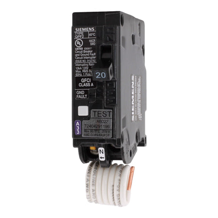 Siemens QF120A, 20 Amp, 120 Volt, Single Pole, GFCI Circuit Breaker, Pigtail-Neutral Connection, For Siemens Load Centers - Image 3