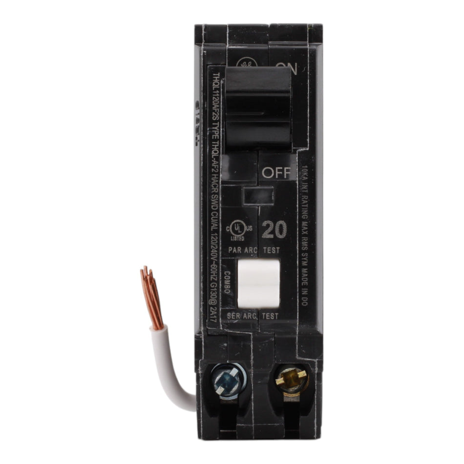 GE THQL1120AF2S, 20 Amps, Single Pole, 120 Volts, Arc Fault Circuit Breaker, AFCI, Plug-In Mount, Pigtail Connection, for GE Panels - Image 2