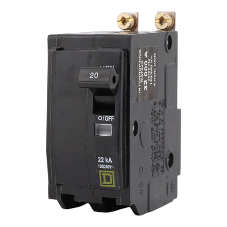 Square D QOB220VH, 20A, 120/240V, 2-Pole Circuit Breaker, Bolt-On, 22kA Interrupt Rating - Image 3