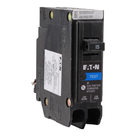 Eaton BR BRP115DF 15A 1P 120V AFCI/GFCI Plug on Neutral Circuit Breaker