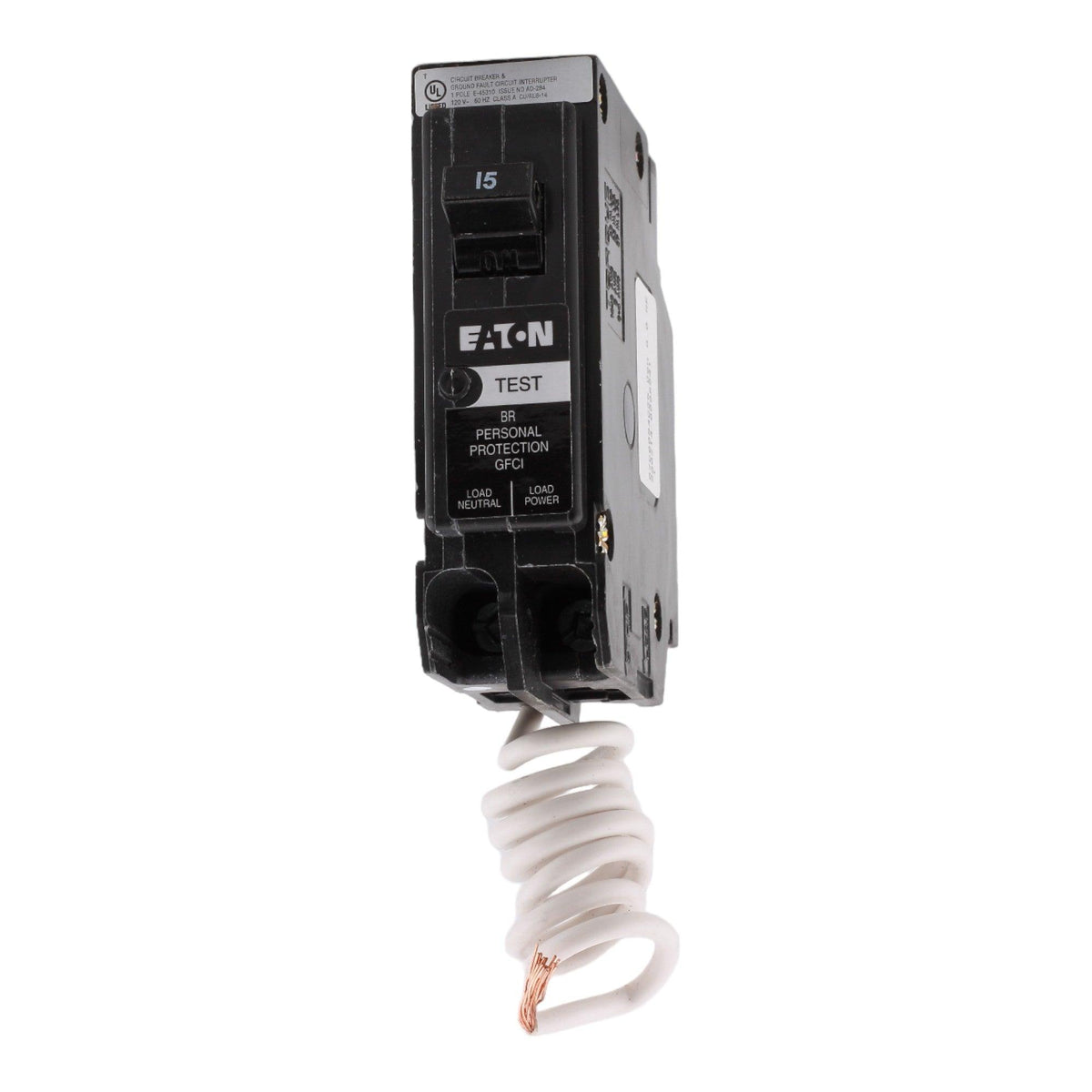 Eaton BRN115GF 15 Amp Single Pole 120V Pigtail-Neutral GFCI Ground Fault Circuit Breaker UL - Image 3