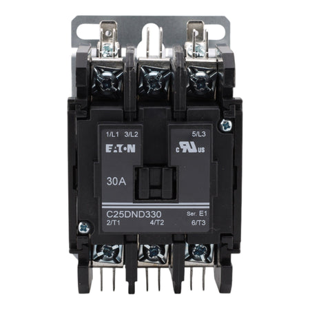 Eaton C25DND330A Definite Purpose Contactor, 30A, 110-120VAC, 3-Pole, Non-Reversing, Quick Connect Terminals - Image 2