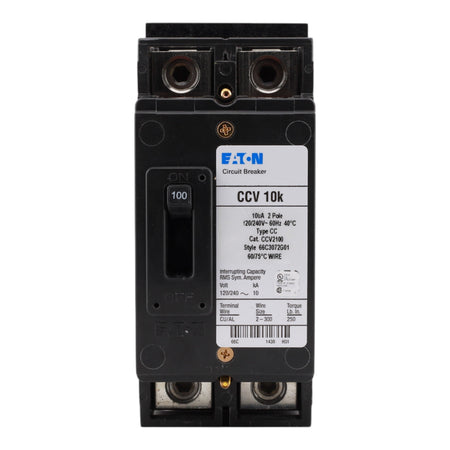 Eaton CCV2100, 100A, 120/240V, 2-Pole Tenant Main Circuit Breaker, 10 kAIC, for Type ECC Unit Enclosures - Image 2