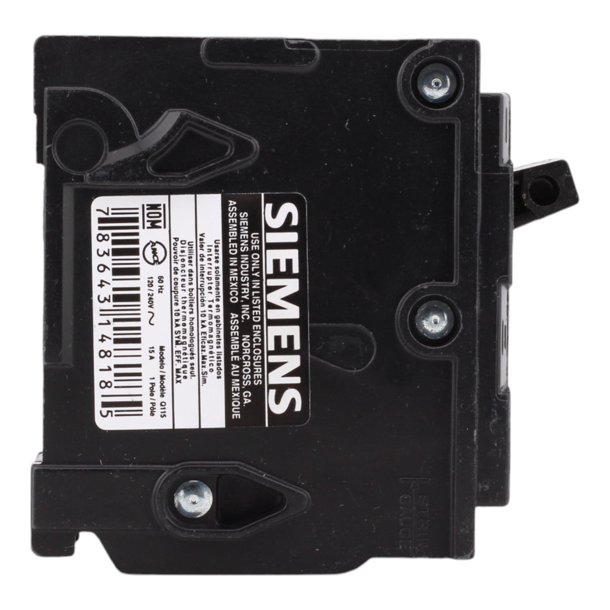 Siemens Q115 15 Amps 120 Volts Single Pole Thermal Magnetic Circuit Breaker Plug-In Type QP - Image 5