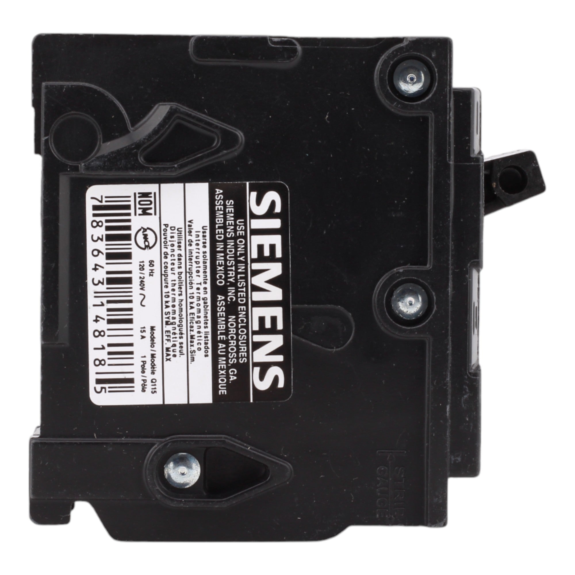 Siemens Q115 15 Amps 120 Volts Single Pole Thermal Magnetic Circuit Breaker Plug-In Type QP - Image 5