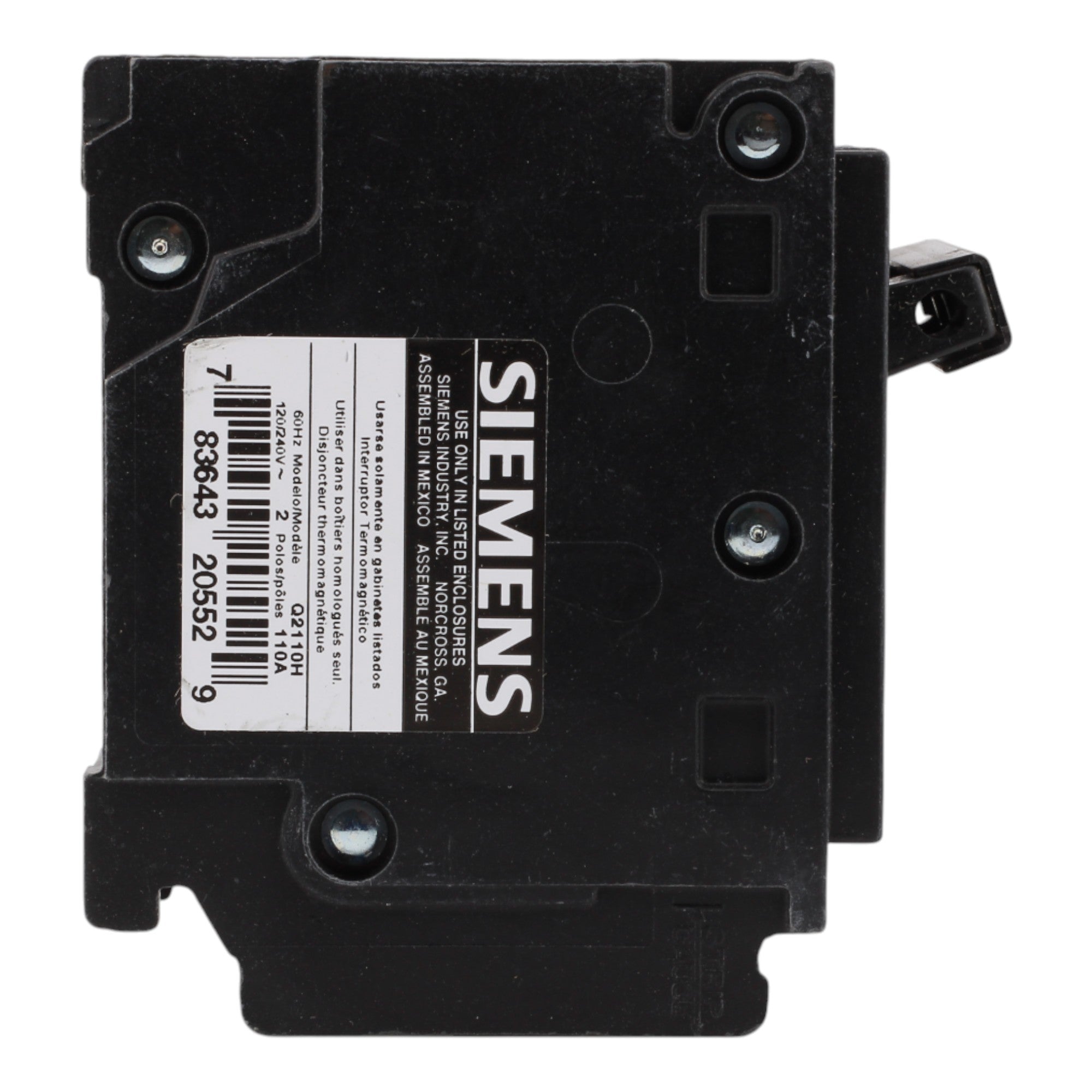 Siemens Q2110H 110A 2P 120/240V Thermal-Magnetic Circuit Breaker - Image 3