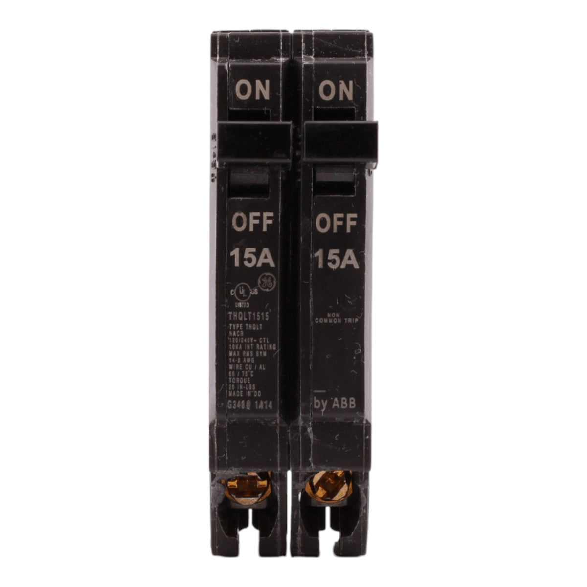 GE Q-Line THQLT1515 15A/15A 2-1P 120/240V Tandem Plug-In Circuit Breaker - Image 2