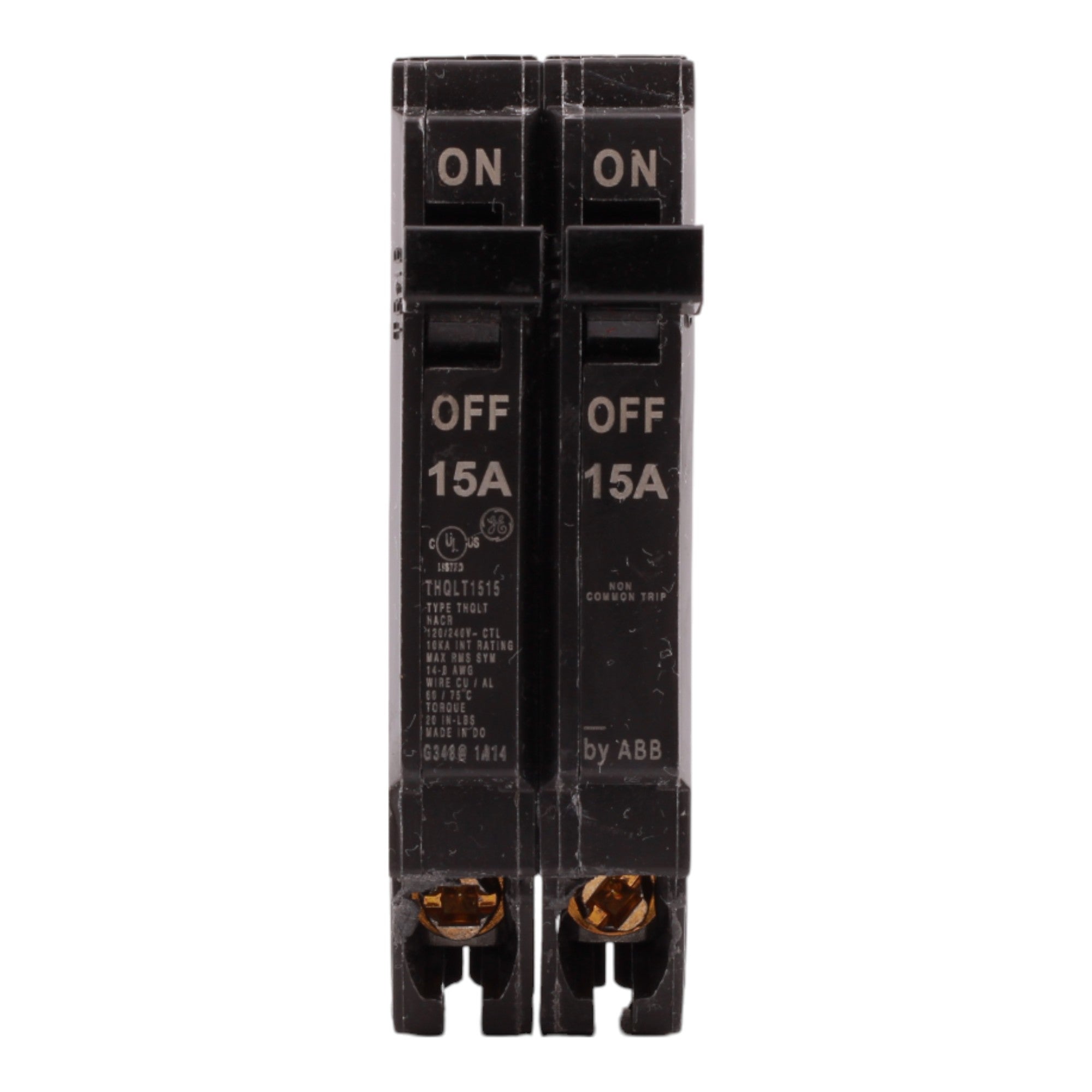 GE Q-Line THQLT1515 15A/15A 2-1P 120/240V Tandem Plug-In Circuit Breaker - Image 2