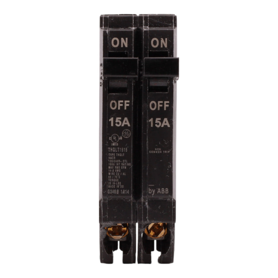 GE Q-Line THQLT1515 15A/15A 2-1P 120/240V Tandem Plug-In Circuit Breaker - Image 2