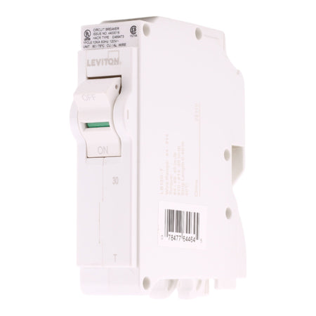 Leviton LB130-T 30A 1P 120/240V Standard Plug-On Neutral Circuit Breaker