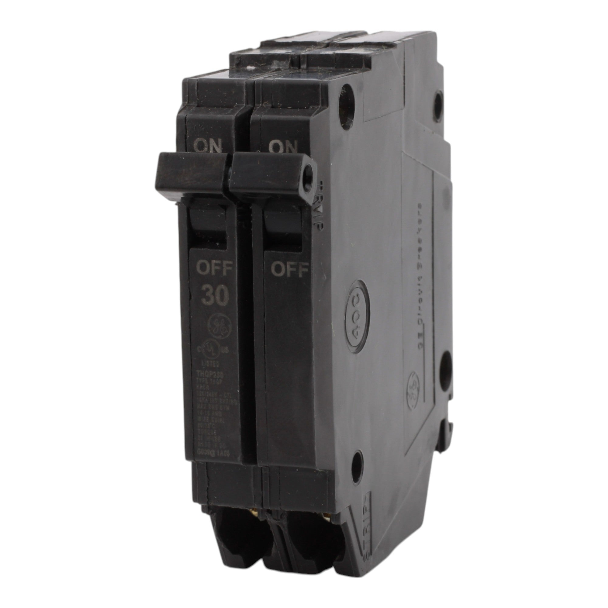 GE THQP230, 30A, 120/240V, 2-Pole Circuit Breaker, Plug-In, for Load Centers and Lighting Panels - Image 3