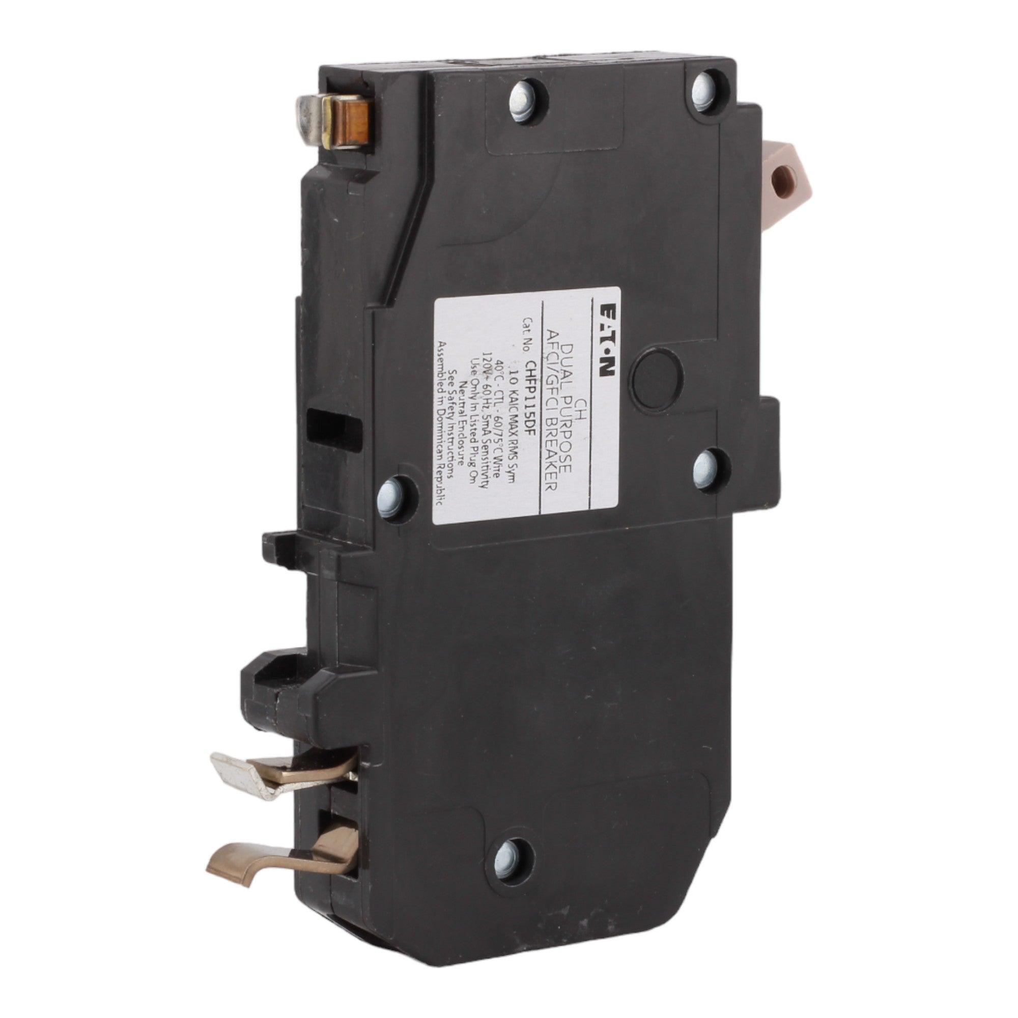 Eaton CHFP115A1CS 15 Amps 120 Volts Single Pole All in One AFCI/GFCI Circuit Breaker Plug-On Neutral for CH Loadcenters - Image 5