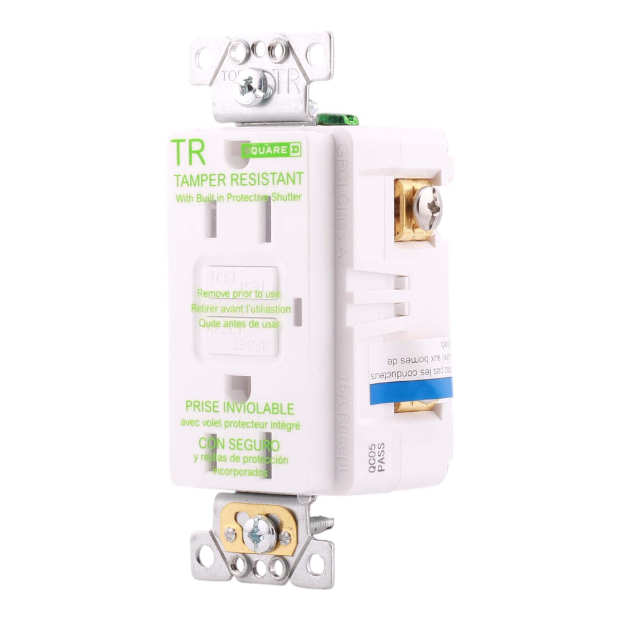 Schneider Electric X Series SQR51101WH 15A 125V GFCI Tamper Resistant Outlet White - Image 2
