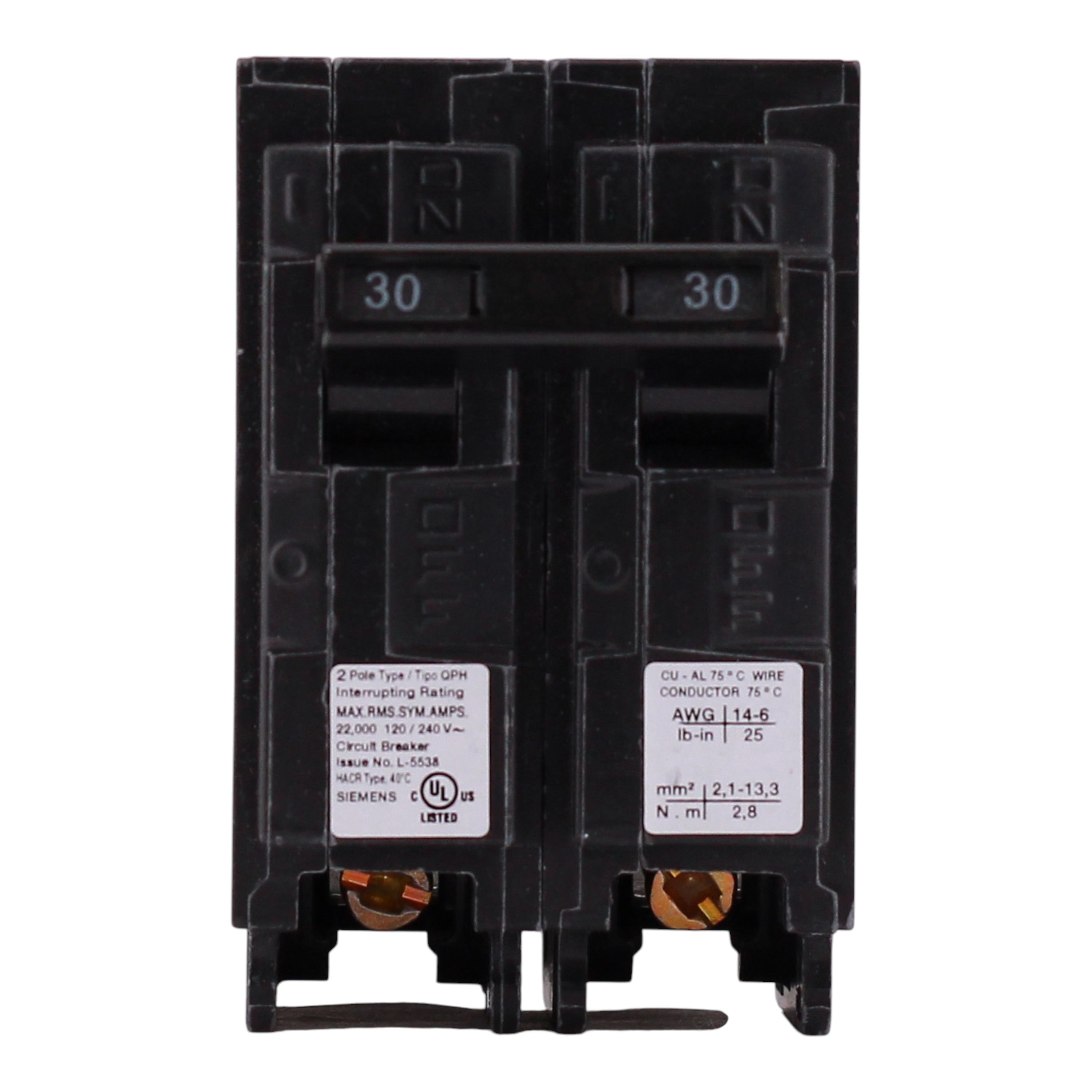 Siemens QP, Q230H, 30A, 2P, 120/240V, 22kAIC, Thermal Magnetic, Circuit Breaker - Image 5
