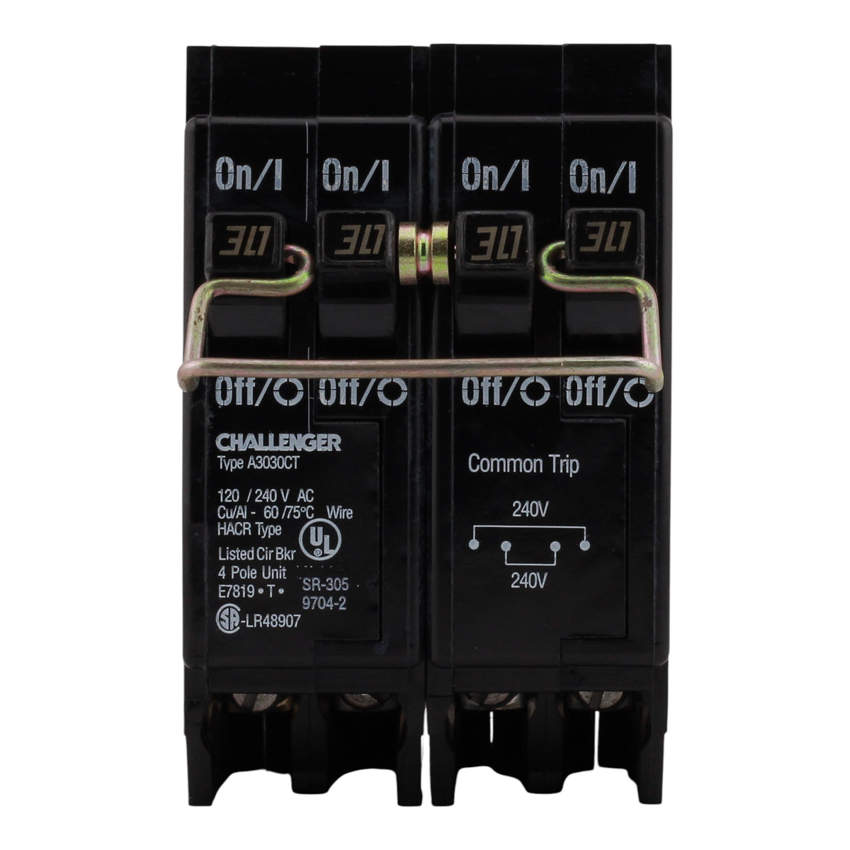 Challenger A3030CT 30/30A 4P 120/240V  Quad Circuit Breaker - Image 2