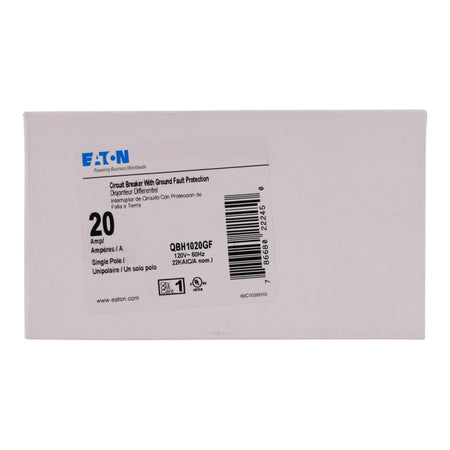 Eaton QB, QBH1020GF, 20A, 1P, 120/240V, GFCI, Bolt-On, Circuit Breaker - Image 3