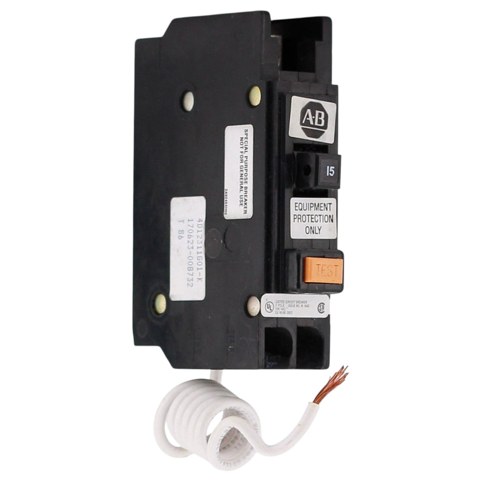 Allen-Bradley 1492-MC, 1492-MCEA115, 15A, 1P, 120V, GFEP, Panel Mount, Circuit Breaker