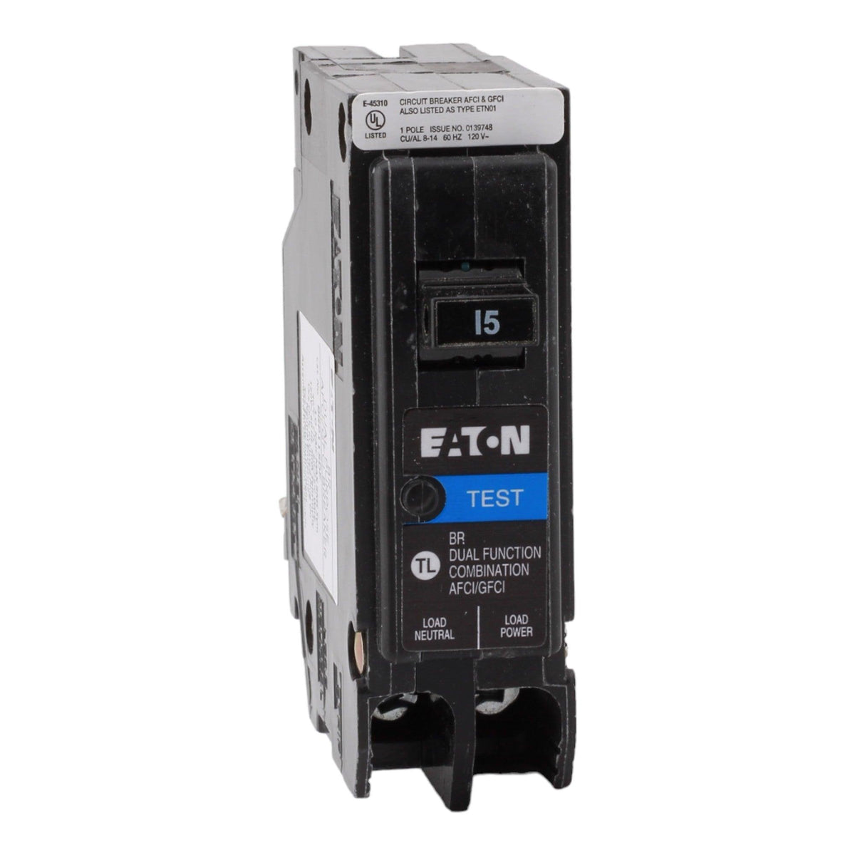 Eaton BR BRP115DF 15A 1P 120V AFCI/GFCI Plug on Neutral Circuit Breaker - Image 3