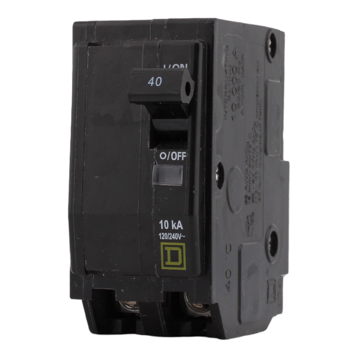 SQUARE D QO240, 40A, 120/240V, 2-Pole, Miniature Circuit Breaker, 10kA Interrupt Rating, Plug-In Mount, for QO Load Centers - Image 3