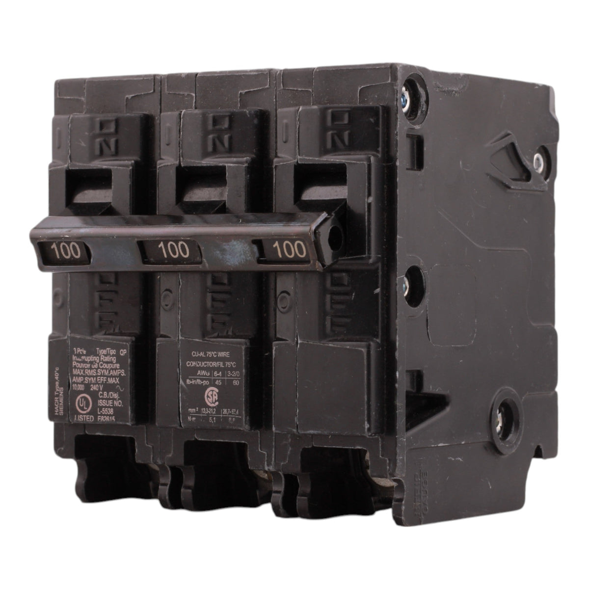 Siemens Q3100 100A 3P 240V Thermal-Magnetic Circuit Breaker - Image 6