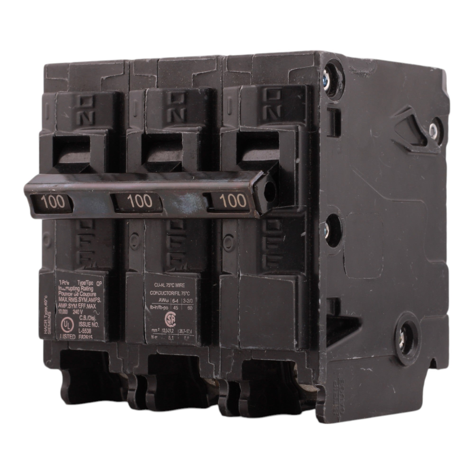 Siemens Q3100 100A 3P 240V Thermal-Magnetic Circuit Breaker - Image 6