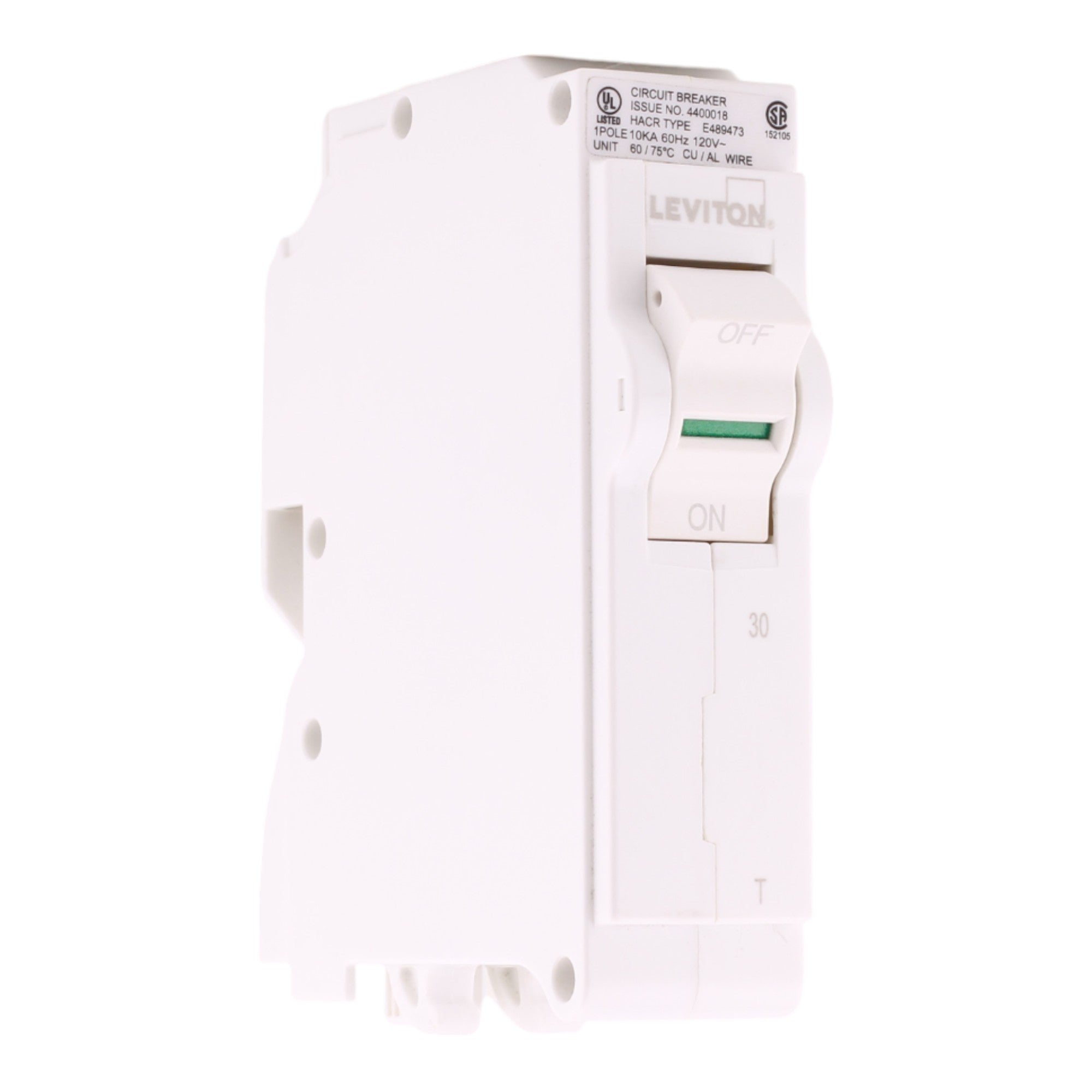 Leviton LB130-T 30A 1P 120/240V Standard Plug-On Neutral Circuit Breaker - Image 3