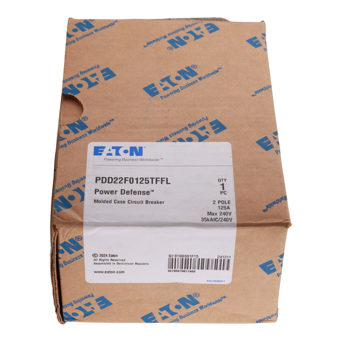 Eaton Power Defense PDD22F0125TFFL 125A 2P 240V 35kA Molded Case Circuit Breaker - Image 3