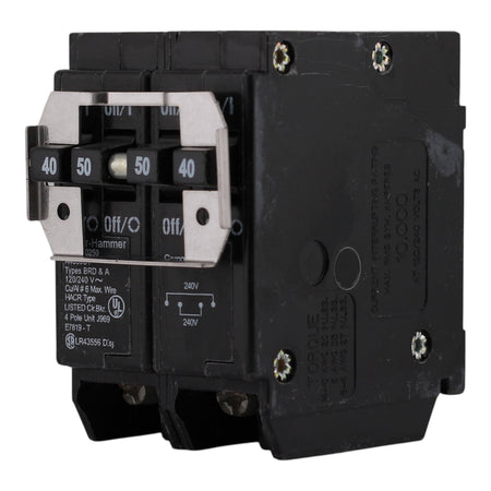 Eaton BR, BQC240250, 40A/50A, 4P, 120/240V, Quadplex, Circuit Breaker - Image 2