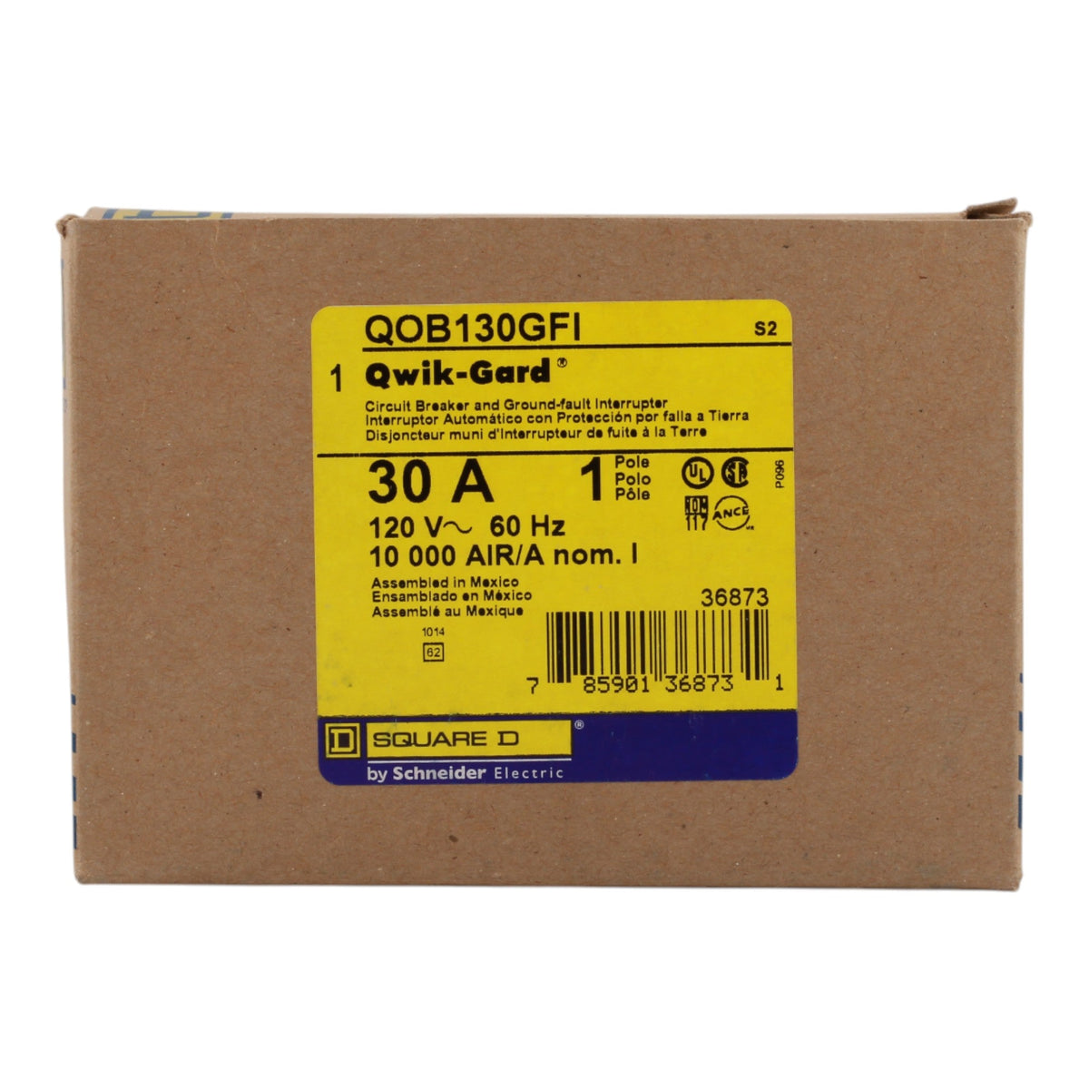 Square D QO QOB130GFI 30A 1P 120V GFCI Pigtail Neutral Circuit Breaker - Image 2