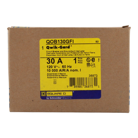 Square D QO QOB130GFI 30A 1P 120V GFCI Pigtail Neutral Circuit Breaker - Image 2