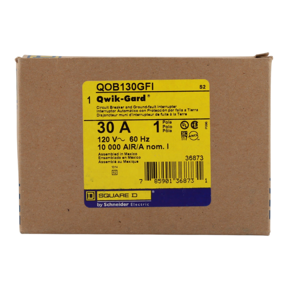 Square D QO QOB130GFI 30A 1P 120V GFCI Pigtail Neutral Circuit Breaker - Image 2