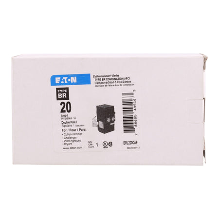 Eaton BR BRL220CAF 20A 2P 120/240V AFCI Pigtail Neutral Circuit Breaker - Image 3