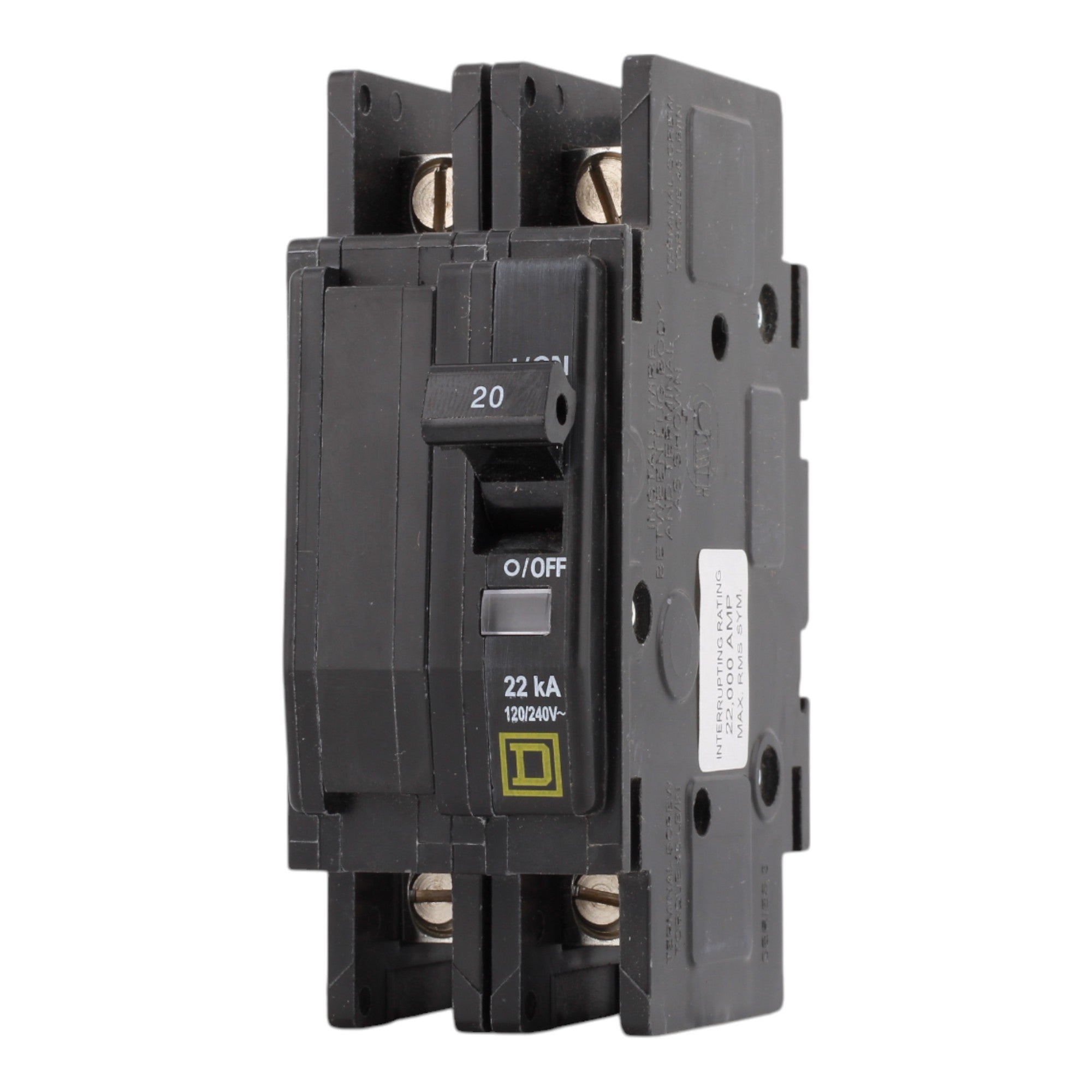 Square D QOU220VH 20 Amps 120/240 Volts Two Pole Standard Circuit Breaker Unit Mount - Image 3