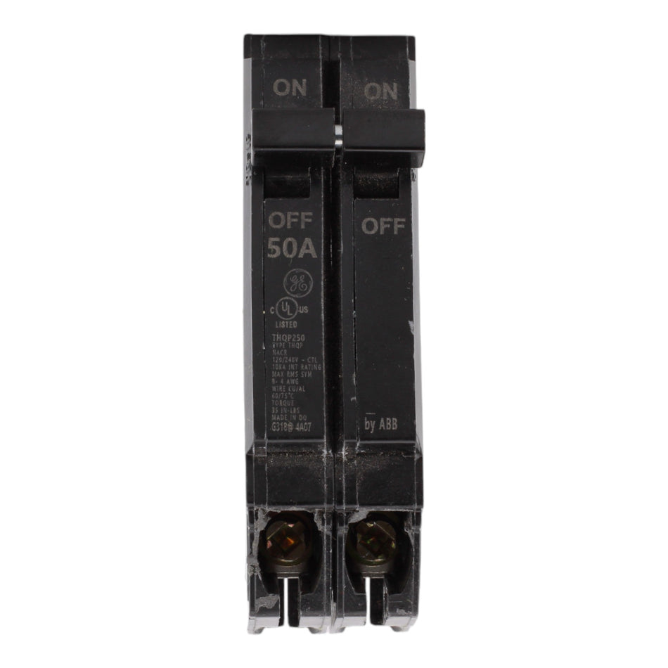 GE THQP250, 50A, 120/240V, 2-Pole Circuit Breaker, Plug-In, for Load Centers and Lighting Panels - Image 2