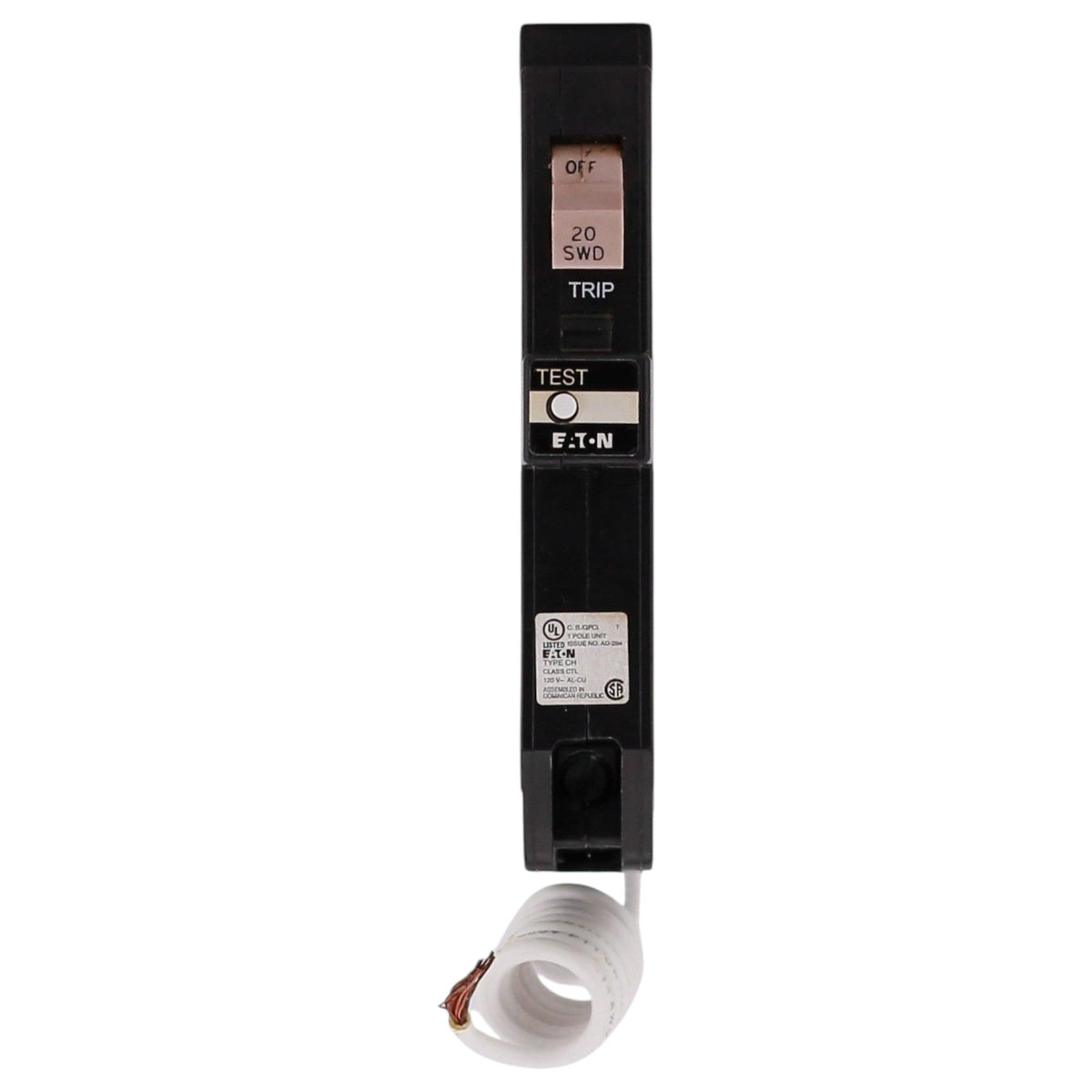 Eaton CH, CHFGFT120, 20A, 1P, 120/240V, GFCI, Pigtail Neutral, Circuit Breaker - Image 2