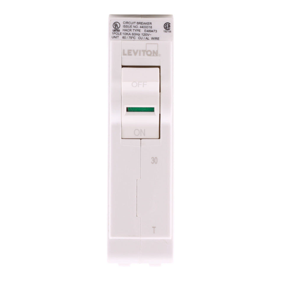 Leviton LB130-T 30A 1P 120/240V Standard Plug-On Neutral Circuit Breaker - Image 2