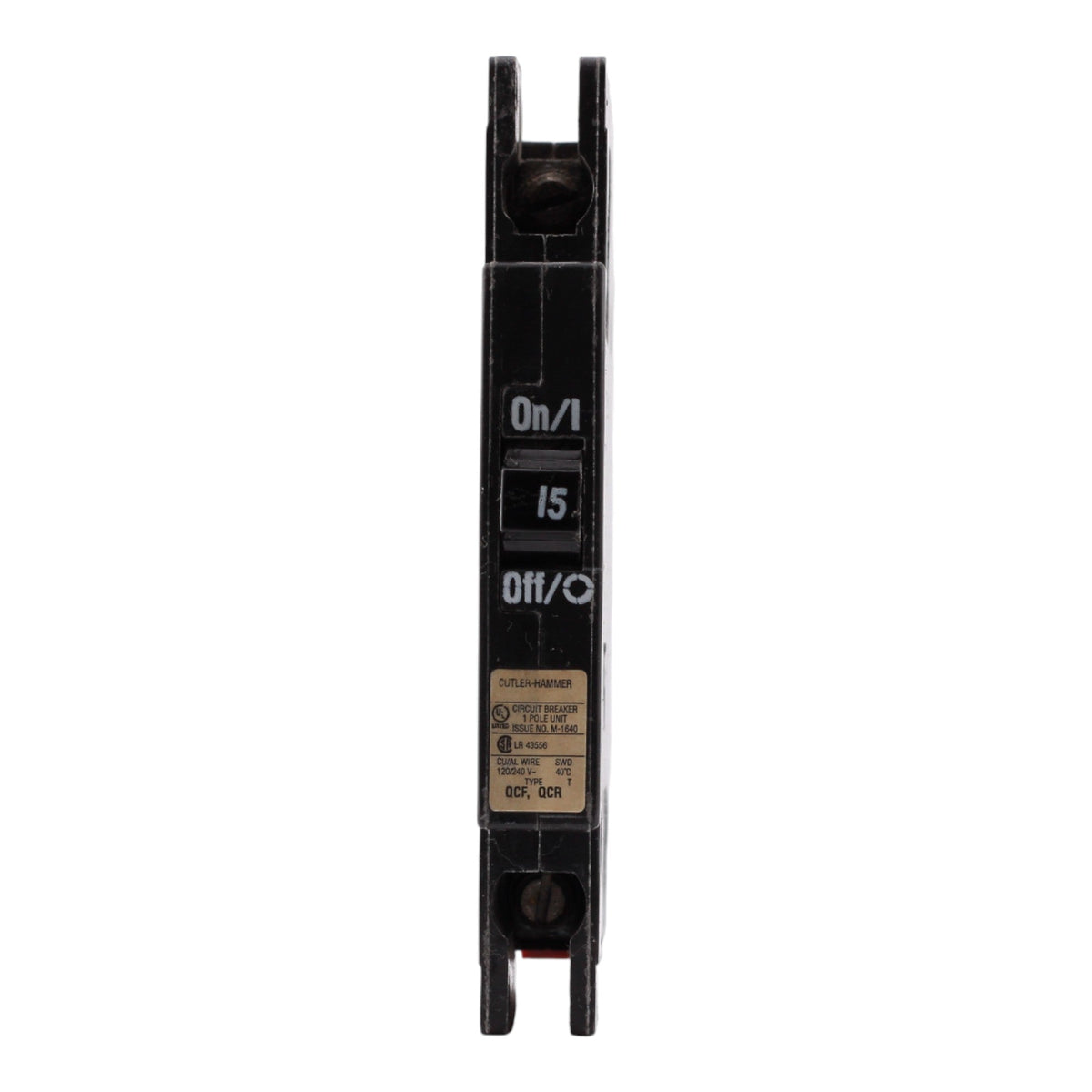 Eaton QuickLag QCR1015 15A, 1P, 120/240V, Thermal Magnetic, Circuit Breaker - Image 2