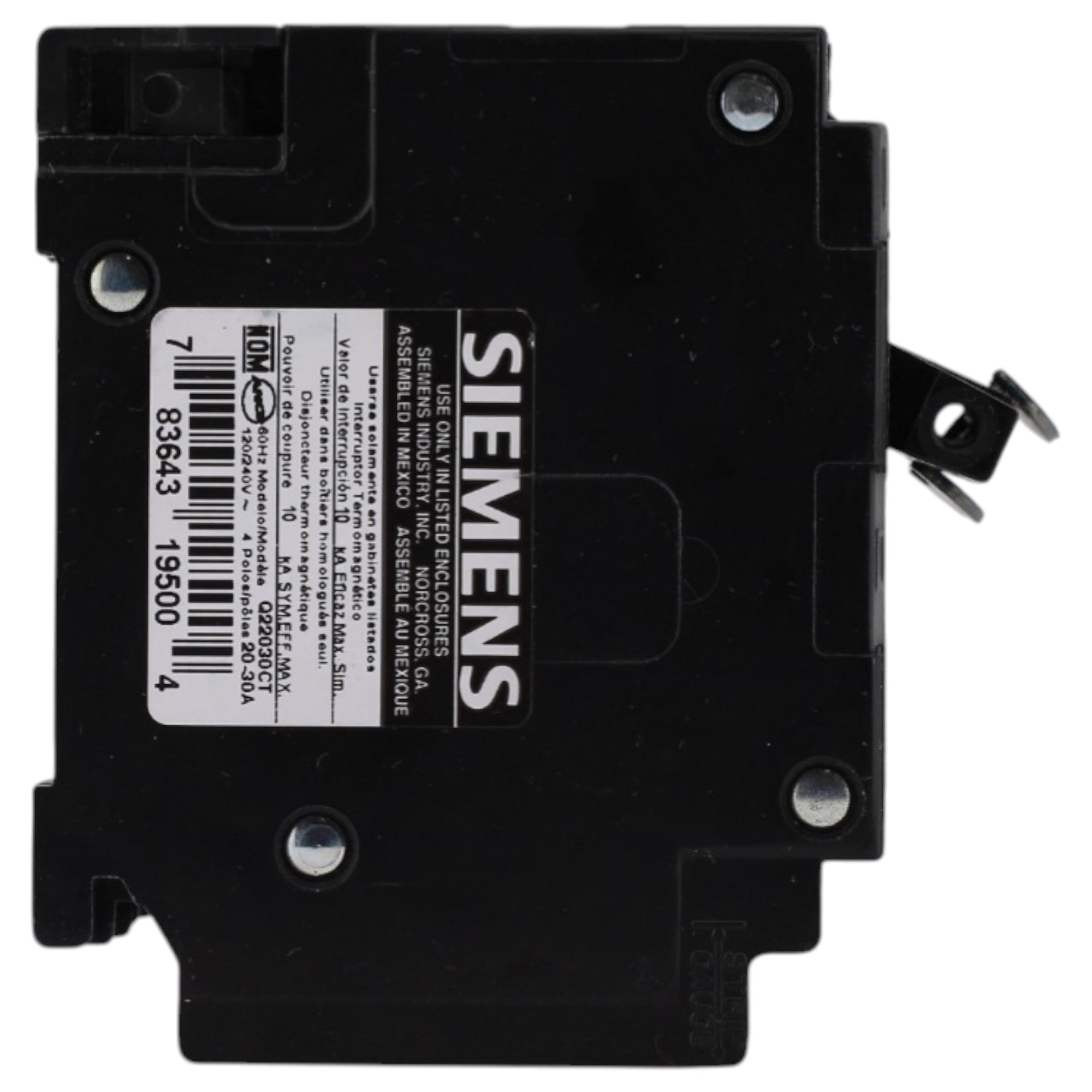 Siemens QT, Q22030CT, (2) 20A 1P, (1) 30A 2P, 120/240V, Triplex, Circuit Breaker - Image 4