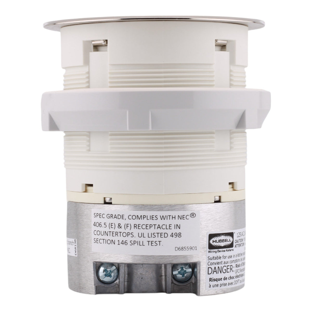 Hubbell Wiring, RCT200NI, 15 Amps, 125 Volts, 2-Pole, Kitchen Counter Receptacle, Surface Mount, Tamper Resistant, Nickel - Image 5
