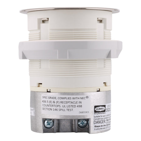 Hubbell Wiring, RCT200NI, 15 Amps, 125 Volts, 2-Pole, Kitchen Counter Receptacle, Surface Mount, Tamper Resistant, Nickel - Image 5