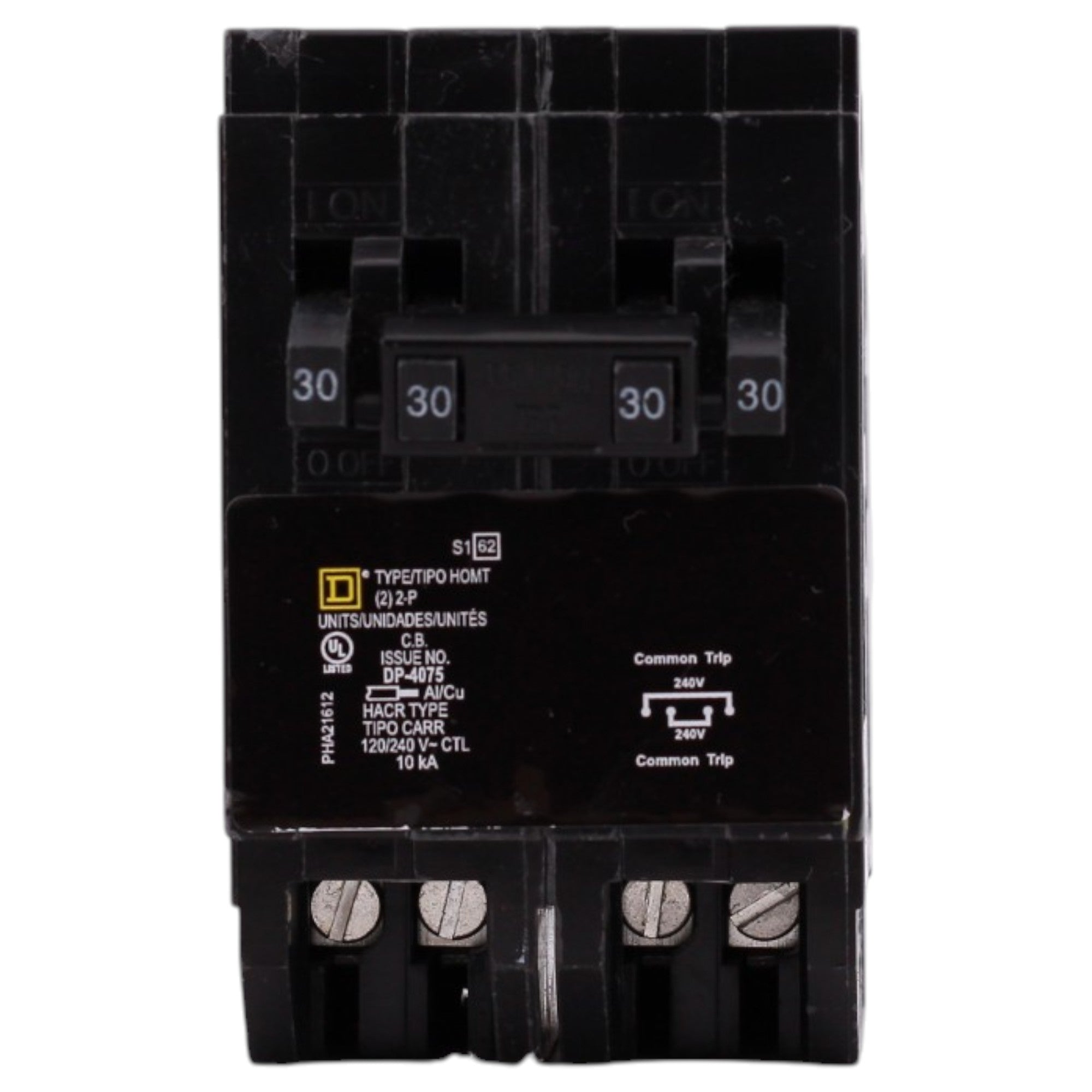 Square D Homeline, HOMT230230, 30A, 2P/2P, 120/240V, Quadplex, Circuit Breaker - Image 2