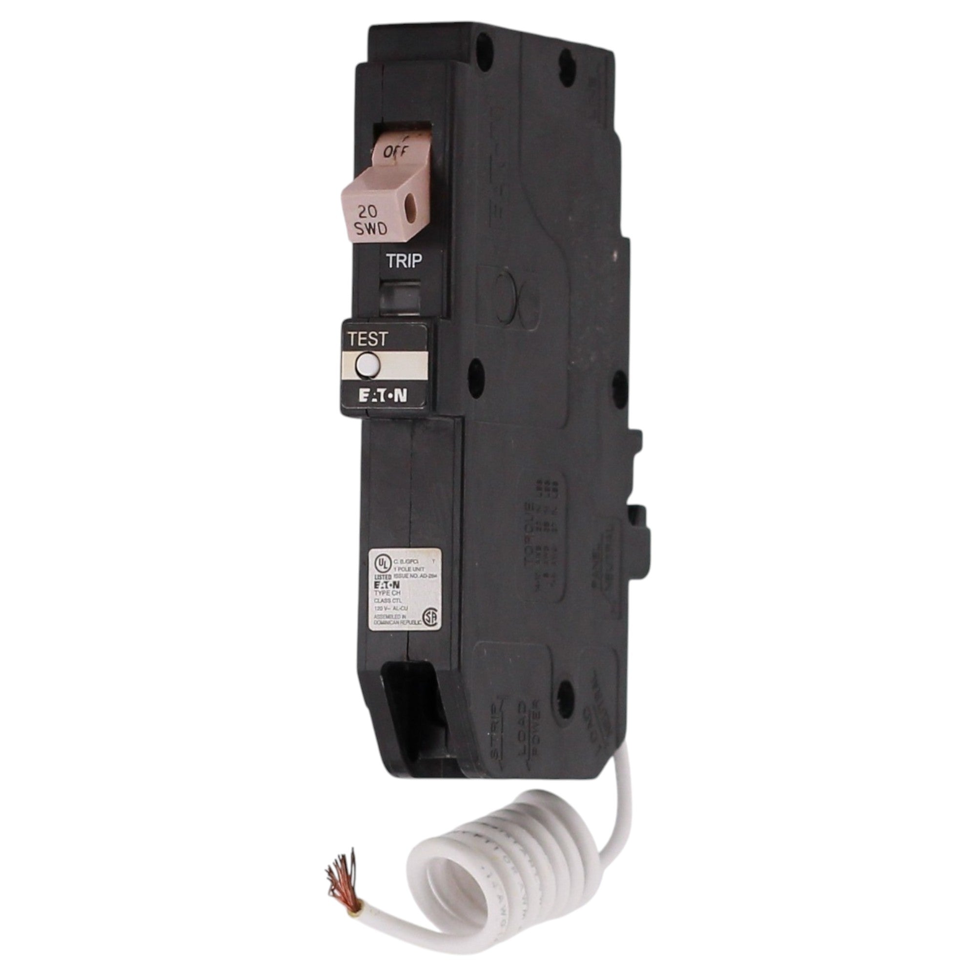 Eaton CH, CHFGFT120, 20A, 1P, 120/240V, GFCI, Pigtail Neutral, Circuit Breaker - Image 3