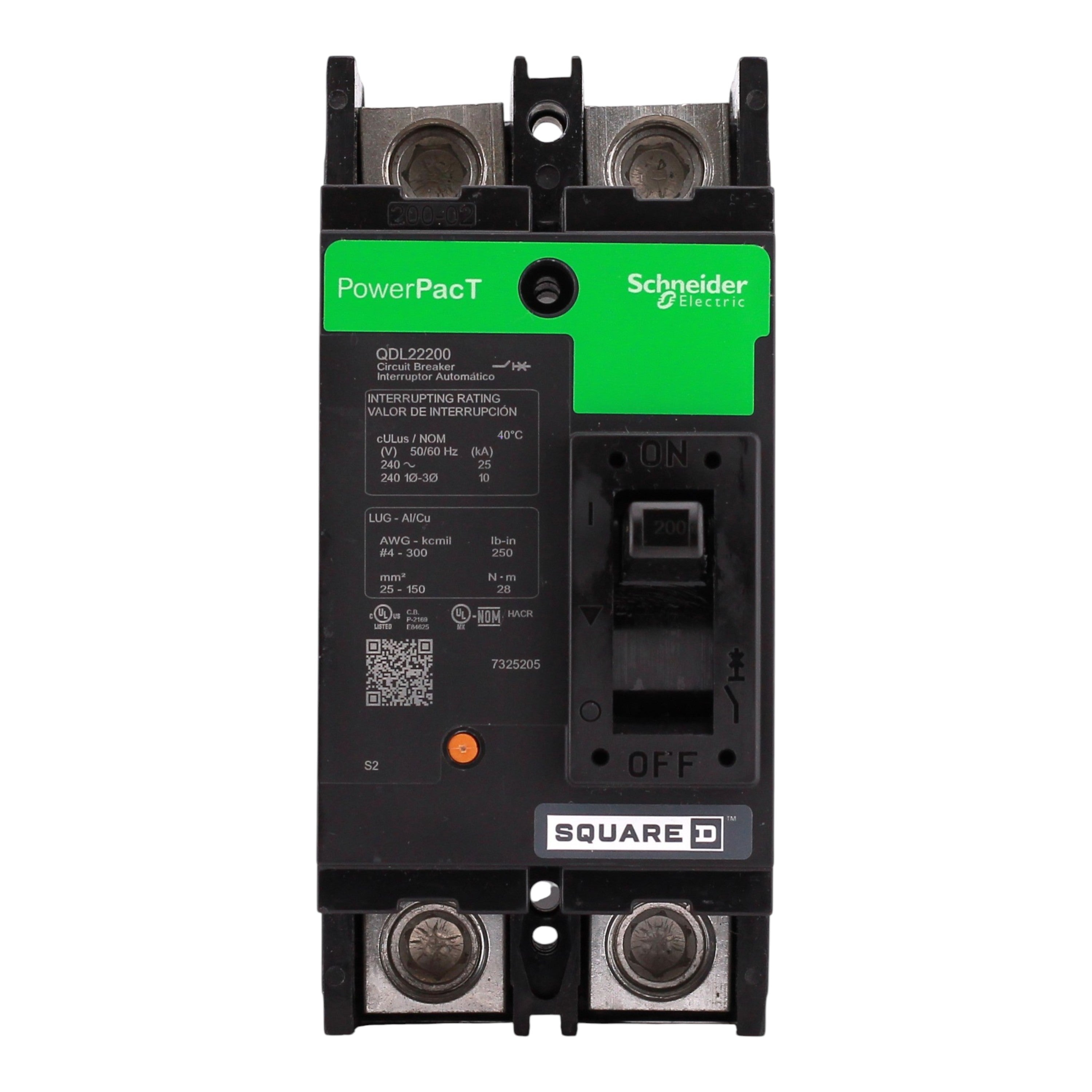Square D PowerPacT QDL22200 200A 2P 240V Circuit Breaker - Image 4