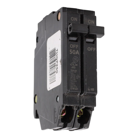 GE THQP250, 50A, 120/240V, 2-Pole Circuit Breaker, Plug-In, for Load Centers and Lighting Panels