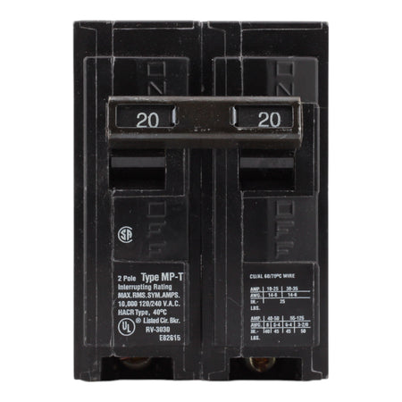 Murray MP220 20A 120/240V 2-Pole Miniature Thermal Magnetic Circuit Breaker, Compatible with Murray and Siemens Load Centers - Image 2