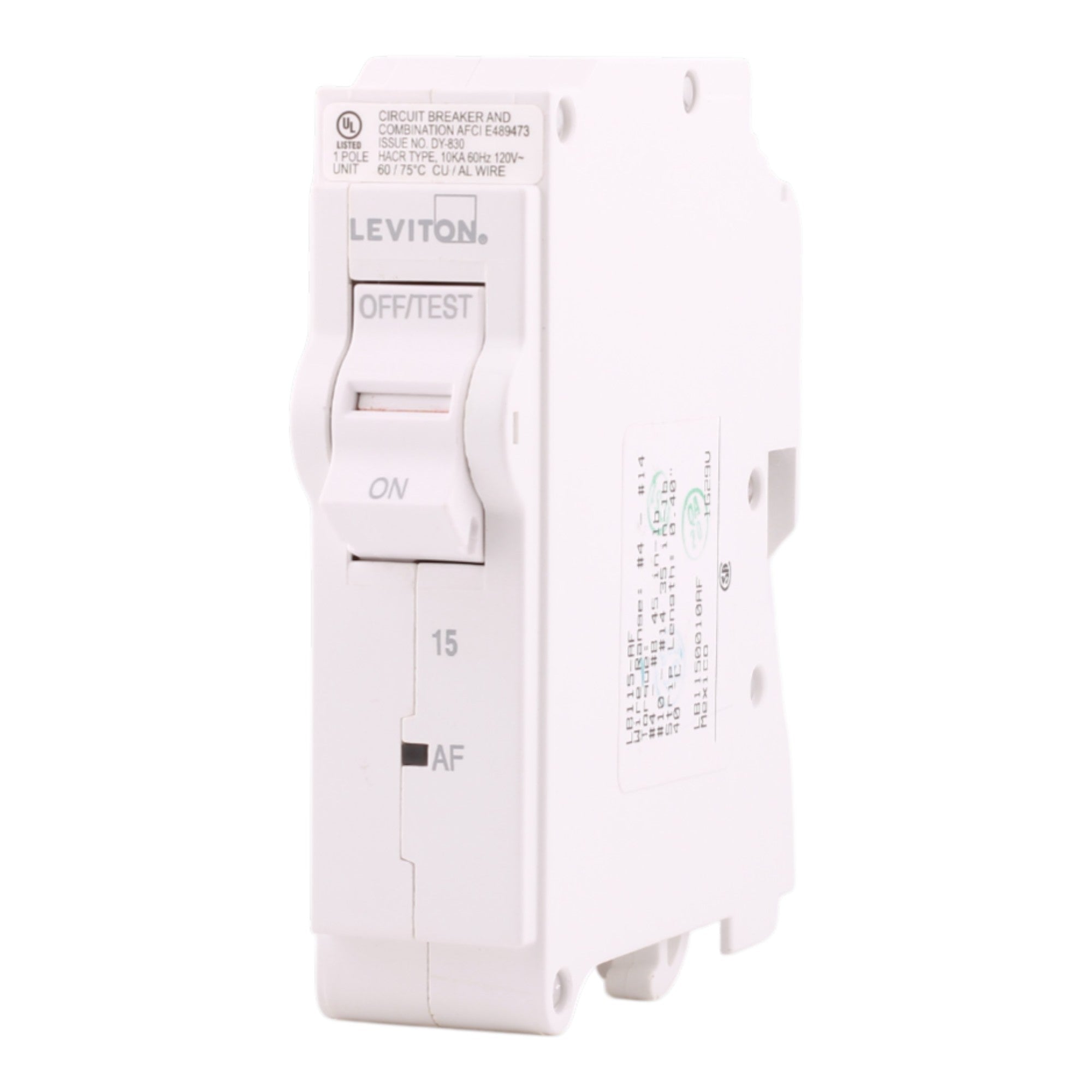 Leviton LB115-AF 15A 1P 120V AFCI Plug-On Neutral Circuit Breaker - Image 3