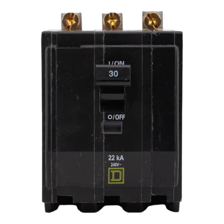 Square D QOB330VH, 30A, 120/240V, 3-Pole, Bolt-On Circuit Breaker, Standard Trip, 22kA Interrupt Rating, for Square D Load Centers - Image 2