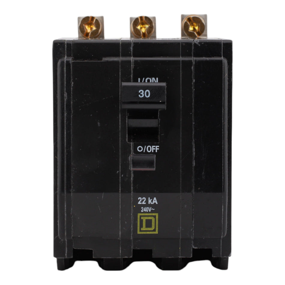 Square D QOB330VH, 30A, 120/240V, 3-Pole, Bolt-On Circuit Breaker, Standard Trip, 22kA Interrupt Rating, for Square D Load Centers - Image 2