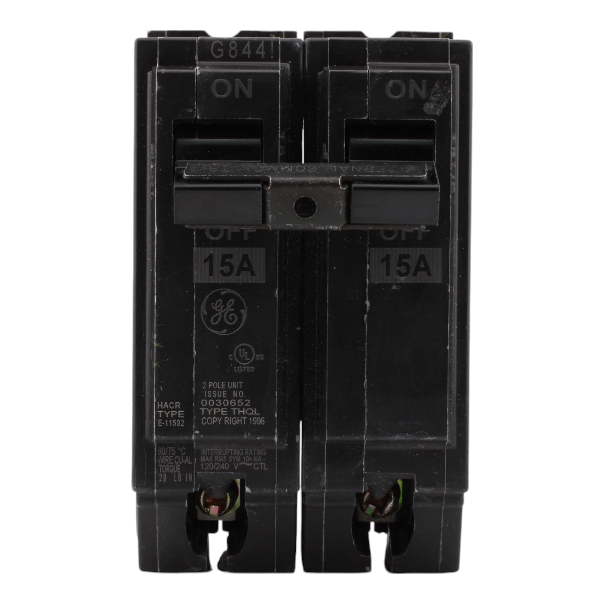 GE THQL2115 15A 2P 120/240V Q-Line Plug-In Circuit Breaker - Image 2
